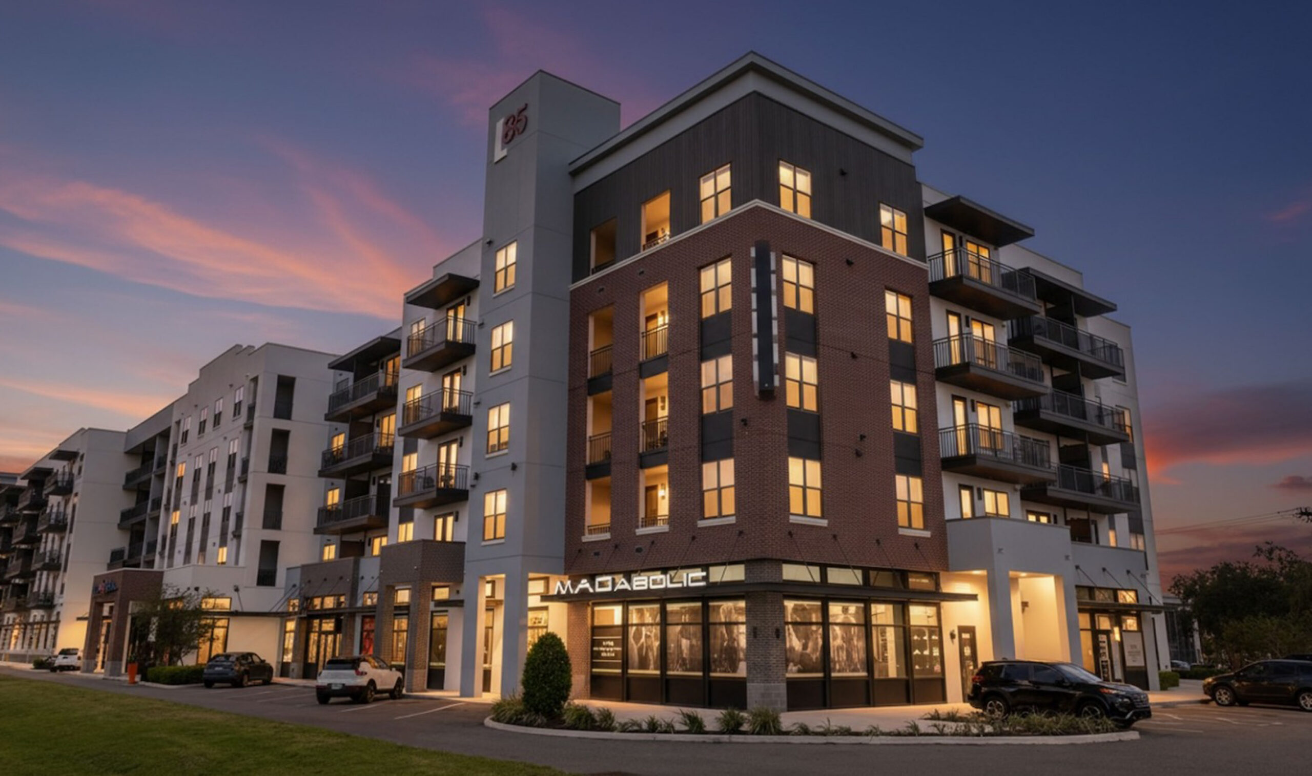 building at night